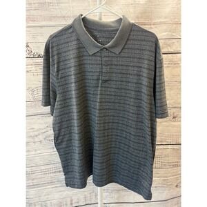 Mens LG Gray Plaid Golf Polo Shirt Short Sleeve